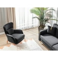 thumbnail image 3 of Ottomanson Wingback Accent Chair Microfiber Modern Armchair for Living Room, Black, 3 of 5
