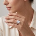 thumbnail image 6 of Rosec Jewels Lab Grown Diamond 4 Carat Engagement Ring Emerald Cut - IGI Certified Big Diamond Ring with Surprise Halo - E-VS1 Grade, 925 Sterling Silver, US 4.00, 6 of 8