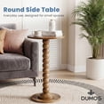 thumbnail image 4 of Gianna Round Side Table - Solid Wood Leg Small Drink Table for Living Room Bedroom Office,Brown, 4 of 7