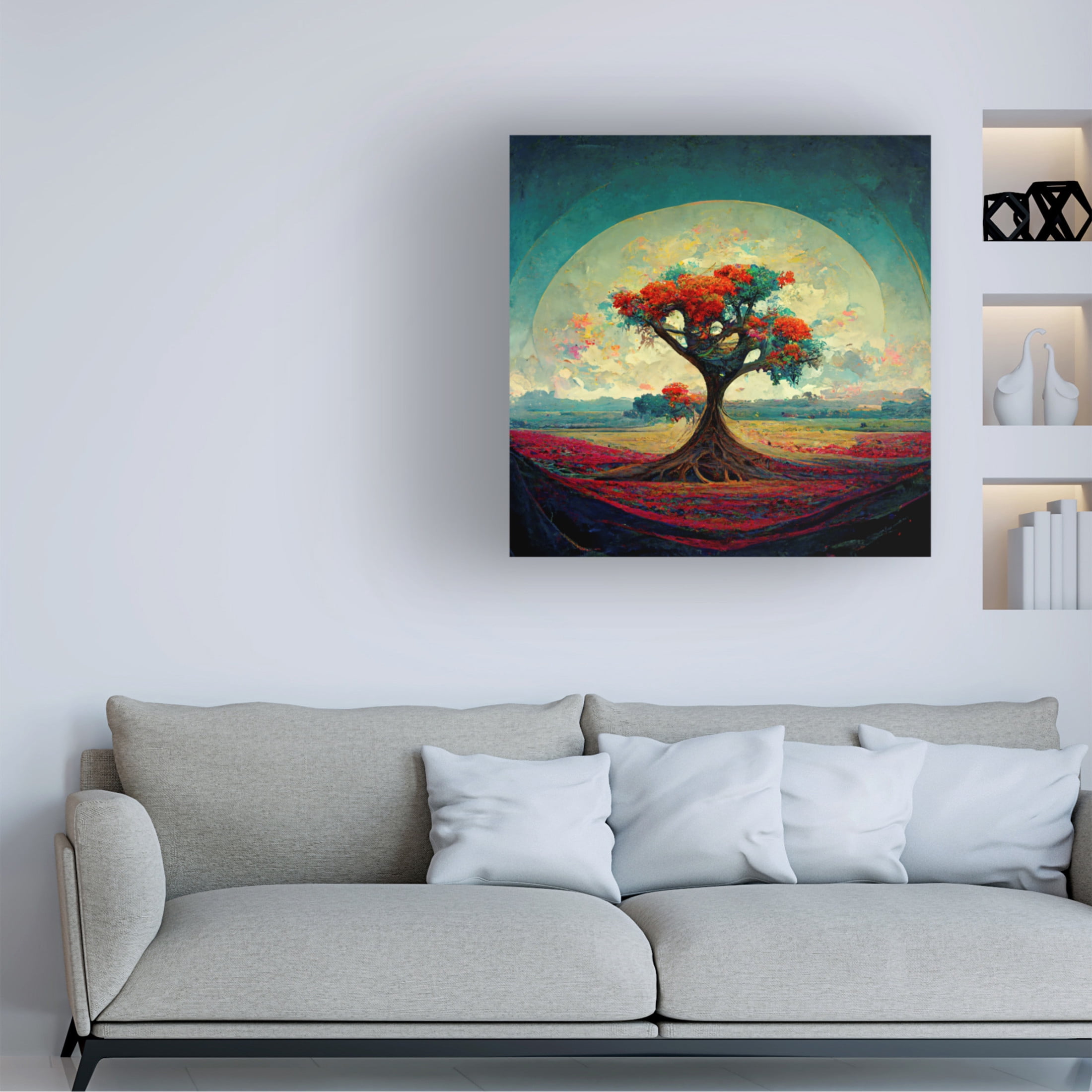 Canvas Wall Art - Ray Heere 'Tree Of Life 6' Wall Art for Living Room, Bedroom, or Office Décor by Trademark Fine Art - 24 x 24 Inches