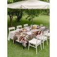 thumbnail image 5 of 54x80 Inch Outdoor Tablecloth with Umbrella Hole Zipper Rectangle Brown Palm Trees Rectangular Tablecloths Outside Waterproof Tropical Summer Botanical Seaside Patio Table Cloth Cover for Picnic, 5 of 8