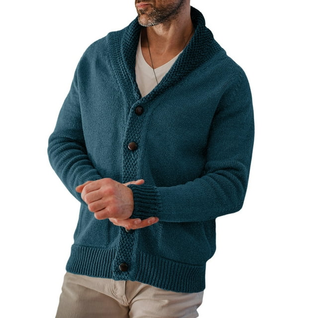 JMIERR Men Sweaters Long Sleeve V Neck Cardigan Sweater Button Up Cable