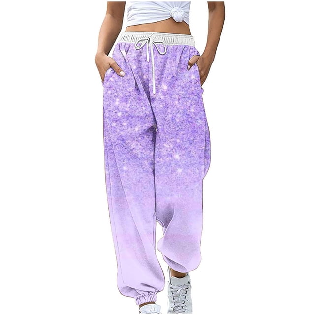 Birdeem Pantalon à Cordon Imprimé Color Block pour Femmes