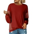 thumbnail image 5 of Long Sleeve Shirts for Women Sweatshirt Casual Long Sleeve Crewneck Sweatshirts Loose Solid Pullover Tops Hoodless Sweatshirts Casual Fall Fashion Tops Loose Fit Lightweight Girls Outfits Clothes, 5 of 7