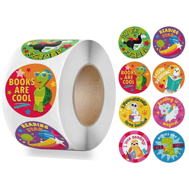Autocollants de Récompense pour Enfants 1 Po 500 Pcs par Rouleau Design de Dessin Animé Faciles à Transporter Fournitures d'Autocollants d'Incitation pour Enseignants et Mamans