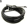 thumbnail image 2 of Naierhg Vintage Men's Women's Faux Leather Multilayer Bracelet Bangle Wristband Jewelry, 2 of 8