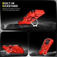 thumbnail image 4 of Case for iPhone 17 6.3-inch, Built In Slide Camera Cover & Rotatable Kickstand Sliding Ring Heavy Duty ShockProof Protective Case,Red,For iPhone 17, 4 of 10