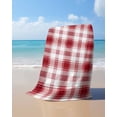 thumbnail image 4 of Red Checkered Beach Towels Oversized Super Absorbent, Red White Plaid Farmhouse Lightweight Bath Towel Quick Dry Sets For Bathroom/Pool/Rv Camping/Beach Play/Gym Room/Picnic 35"x70", 4 of 8