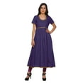 thumbnail image 1 of Moomaya Long Cotton Printed Short Sleeve Front Slit Tunic Dresses For Women, 1 of 6