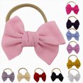 thumbnail image 3 of Cdudpw Baby Girls Headbands Hair Bows Nylon Linen Hairbands Handmade Hair Accessories for Newborn Infant Toddlers Little Girl and Kids(Navy,One Size), 3 of 3