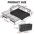 thumbnail image 3 of PHANCIR Escurreplatos Retráctil de Gran Capacidad, Escurreplatos Compacto de Acero Inoxidable con Soporte para Utensilios, Almacenamiento Que Ahorra Espacio y Organizador para Encimera de Cocina, Negro, 3 of 8
