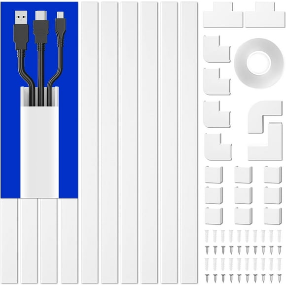 YQHWQ Cord Hider, 157in Cord Covers for Wires on Wall, Cable Hider Cord Organizer, Wire Covers for Cords on Wall, Wire Hiders for TV on Wall Cable Management, 10X L15.7X W0.95x H0.5