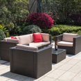 thumbnail image 7 of Lacoo 6 Pieces Outdoor Indoor Furniture Sectional Safa Modern Wicker Sets with Cushion All Weather Rattan Conversation Set with Glass Coffee Table and Armchairs for Patio Backyard Poolside Garden, 7 of 7