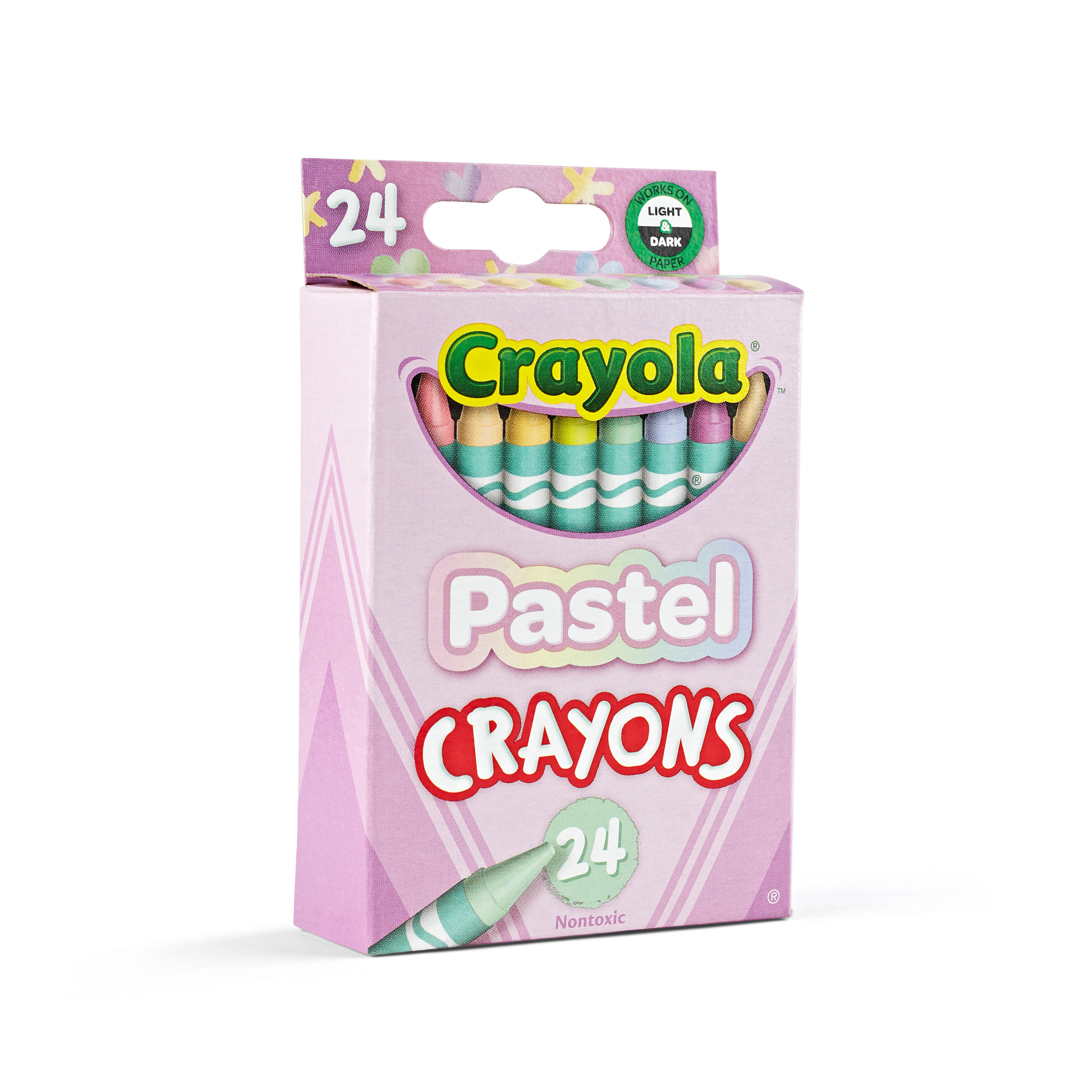 Crayones Crayola pastel, 24 piezas, útiles escolares, suministros de arte, regalos creativos para niños de 3+ 3