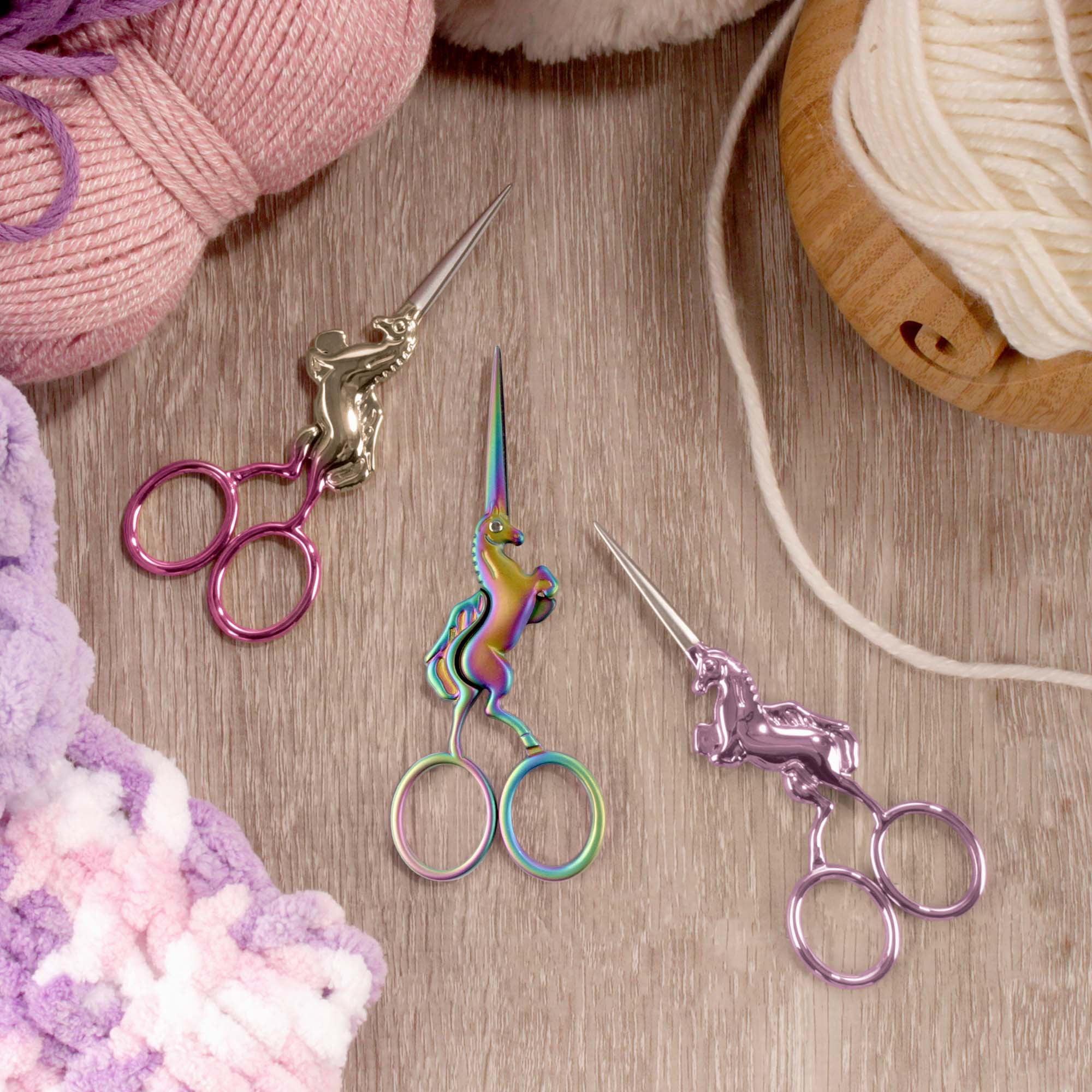Unicorn Embroidery Craft Stainless Steel Scissors Variety Pack - Assortment D