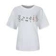 thumbnail image 3 of Cqxid525 Short Sleeve Tops For Women Womens Graphic T Shirt Vintage Floral Shirt Flower Tee Fall Shirts White S Womens Tops, 3 of 4