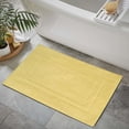 thumbnail image 4 of Feather and Stitch New York Modern Solid Print Yellow 100% Premium Ring-Spun Long-Staple Cotton Bath Mats, 30" x 21", Fade Resistant (2 Count), 4 of 4