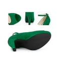 thumbnail image 2 of BLISSFUL STEP Platform Peep Toe Ankle Strap Stiletto Heel Pumps for Women Green 6.5, 2 of 4