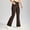 Brown, variant on Women's Fleece Lined Bootcut Pants, High Waisted Stretch Casual Pants, Warm Winter Work Pants with Pockets