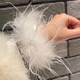 thumbnail image 1 of Thick Ostrich Feather cuffs for women Furry fur cuffs a waers feather cuffs Anklets Feather Slap Bracelets Patting Circle, 1 of 4