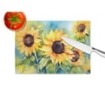thumbnail image 3 of Sunflowers in Watercolor Glass Cutting Board Large 12 in x 15 in, 3 of 5