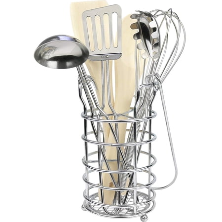 Click N  Play 7 Piece Kitchen Cooking Utensils Play Set Accessories In Holder.