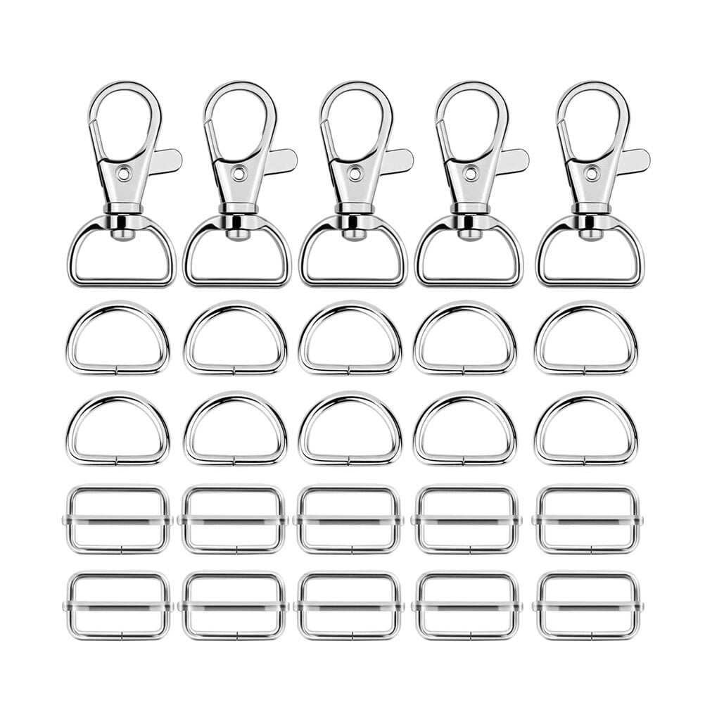 Jewelry Keychain D Rings Metal Slide Buckles 120 Pcs Lobster Zinc Alloy Clasps Set Luggage Accessories