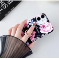 thumbnail image 5 of Compatible with iPhone 11 Case,Floral Case Cute Clear for Men Women Girls with 360 Degree Rotating Ring Kickstand Soft TPU Shockproof Cover Designed for iPhone 11 6.1 Inch Black Rose Flower, 5 of 17