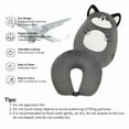 thumbnail image 4 of LAMIRO Kids Travel Pillow - 2-In-1 Deformable Kids Neck Pillow for Traveling, Soft U-Shaped Pillow with Adorable Animal Design, Comfy Sleep and Play, Ideal for Airplanes Travel - Huskies, 4 of 7