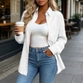 thumbnail image 2 of Ashirexll Winter Coats for Women Long Sleeve Solid Color Button Front Lapel Collar and Pockets Shirt Coats, 2 of 7