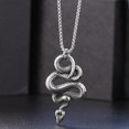 thumbnail image 2 of Collier Pendentif Cocktail Vintage Style Serpent en Acier Inoxydable Rétro, 2 of 5