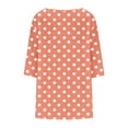 thumbnail image 5 of successthop Plus Size Blouses for Women 3/4 Sleeve Tunic Top Crewneck Curved Hem Shirt Polka Dots Shirts Loungewear, 5 of 6