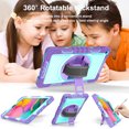 thumbnail image 5 of Case for Samsung Galaxy Tab A7 10.4 2020 Model SM-T500/T505, Kids Friendly Heavy Duty Rugged Shockproof Adjustable Kickstand Full Protective Tablet Cover with Hand/Shoulder Strap, Purple+Mint, 5 of 8