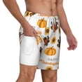 thumbnail image 2 of Kdxio Happy Thanksgiving Day Print Men'S Swim Trunks With Compression Liner 7 Inch Inseam Quick Dry Swim Shorts, 2 of 7