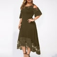 thumbnail image 3 of CHOK Robes Maxi d'Été Grande Taille pour Invité de Mariage Robe en Dentelle Épaules Dénudées Longues Robes Manches Courtes, 3 of 7