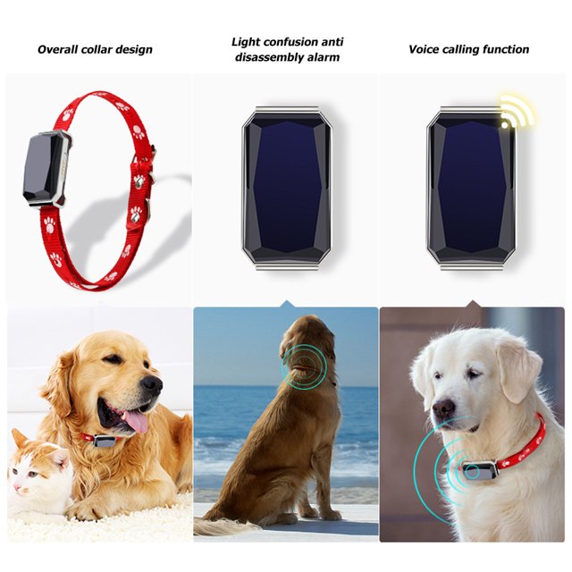 Impermeable GPS AGPS LBS WiFi Tracker Anti-lost Dog Cat Collar Pet Supply (Rojo) Likrtyny Para estrenar
