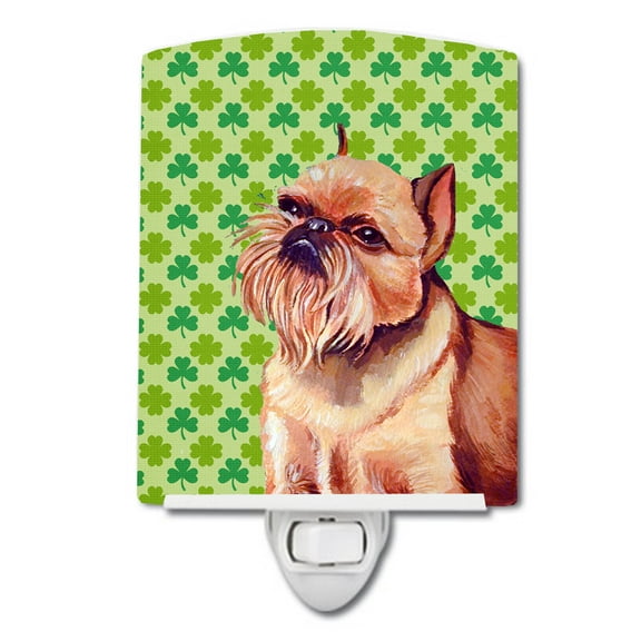 Caroline's Treasures LH9179CNL Brussels Griffon St. Patrick's Day Shamrock Portrait Ceramic Night Light, 6x4x3",