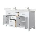 thumbnail image 2 of Beckett 60" White Double Vanity & Giotto Quartz Top (1-Hole) & Nickel Trim, 2 of 5