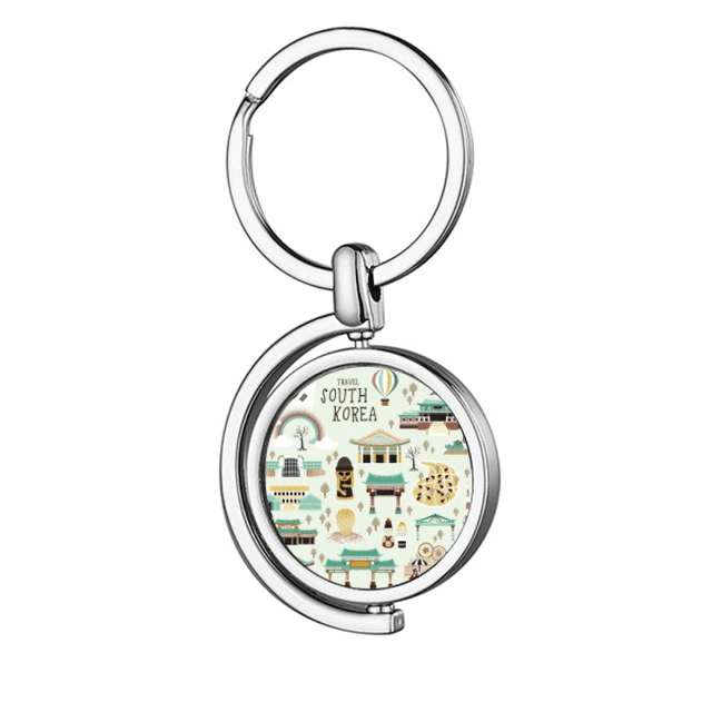 Los monumentos mas famosos de Corea Rotating keychain Metal Keyring Holder