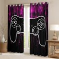 thumbnail image 2 of jejeloiu Purple Black Black Out CurtainsGame Console Curtains Pack of 2 (42x63 Each),Modern Video Game Bedroom Curtains For Men Women,Breathable Home Decor, 2 of 6