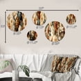 thumbnail image 4 of Designart "Elegance In Rustic Brocade III" Floral Round Wall Art Set Of 5 - Brown Cottage Living Room Wall Metal Art Set, 4 of 6