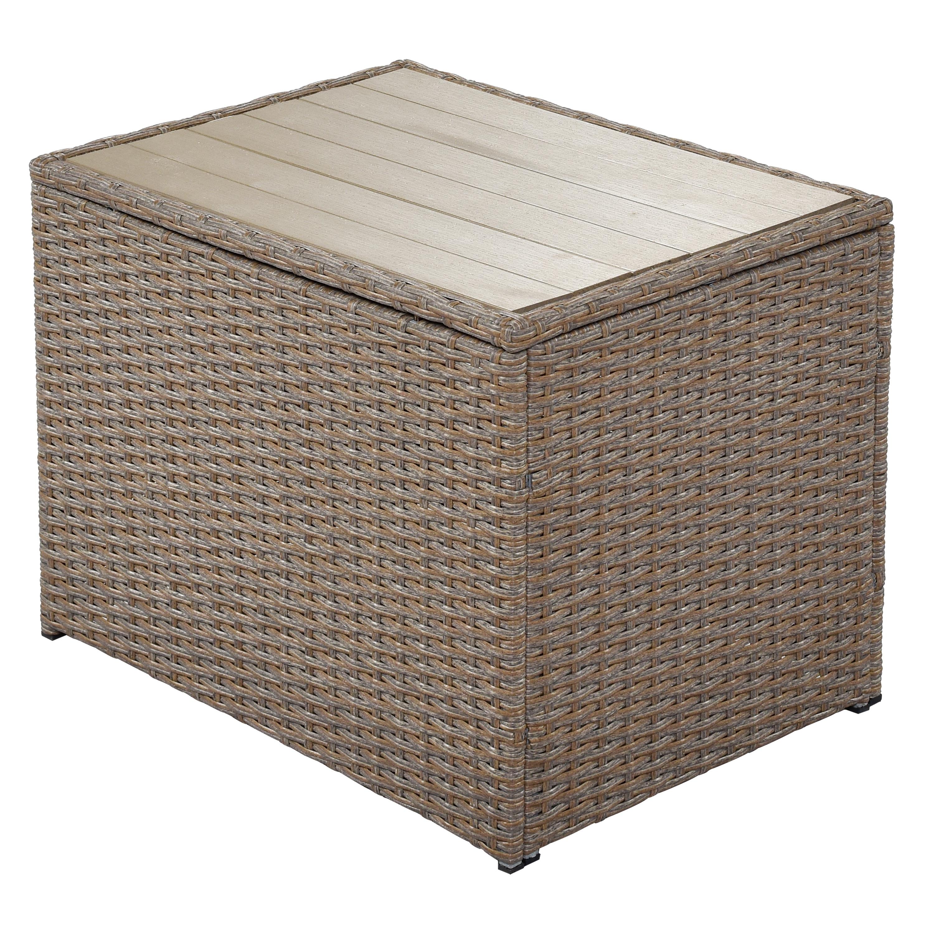 Patio Wicker Sofa Set, 3 Pieces Outdoor Patio Furniture Sectional Sofa, Outside Deck Balcony Furniture with Loveseat Sofa and Glass Table, Perfect for Garden Lawn Porch Backyard, JA1812