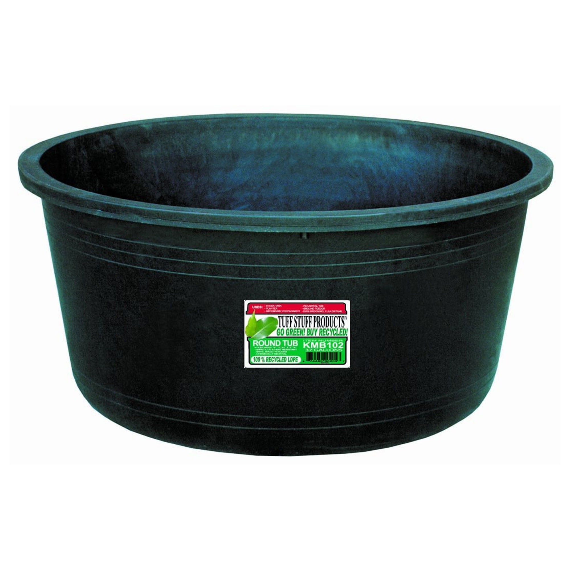 Tuff Stuff Heavy Duty Green Round Water, Feed, or Storage Tank Tub, 37