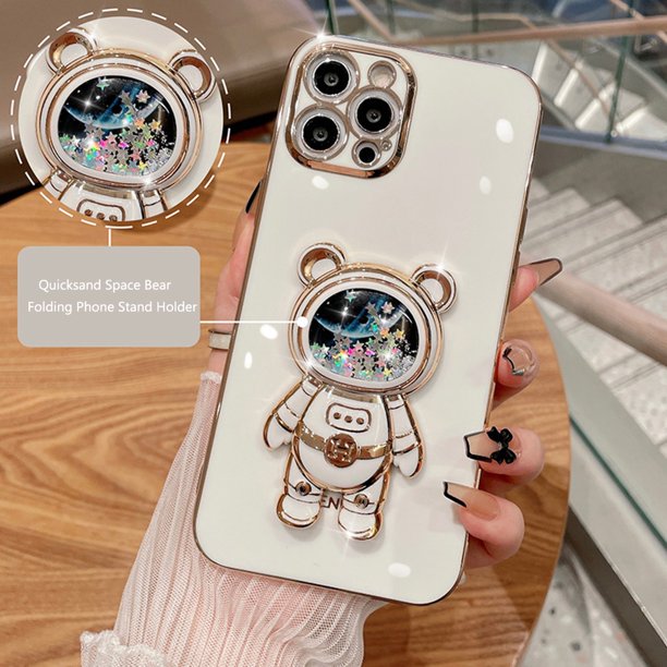 Funda De Oso Purpurina Para Motorola Moto G60 G50 5G G30 G20 G10 E20 E7 Con Qiucksand Space Shinning Star Bear Soporte Para Teléfono Gao Jiahui unisex