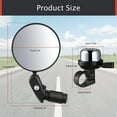 thumbnail image 2 of Hengswere 2 Pack Bike Mirror,Adjustable Rotatable Rear View Glass Convex Mirror Bicycle Mirrors,Handlebar Rear View Mirrors with Bike Bell, 2 of 8