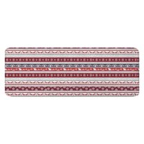 Red Christmas Folk Pattern Kitchen Rug Mat,Kitchen Runner Rugs Non Skid Washable,Decorative Kitchen Floor Mats for Kitchen,Sink,Laundry,17"x47.2"