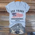 thumbnail image 2 of Womens Tops 250th Anniversary USA Shirt Womens 250 Years Semiquincentennial V Neck T Shirt American Flag Graphic Tee Casual Top on Sale, 2 of 4