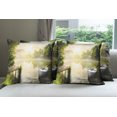 thumbnail image 6 of Ambesonne Nature Throw Pillow Cover 4 Pack, Boat by Foggy Lake Deck, 24", Olive Green White, 6 of 7