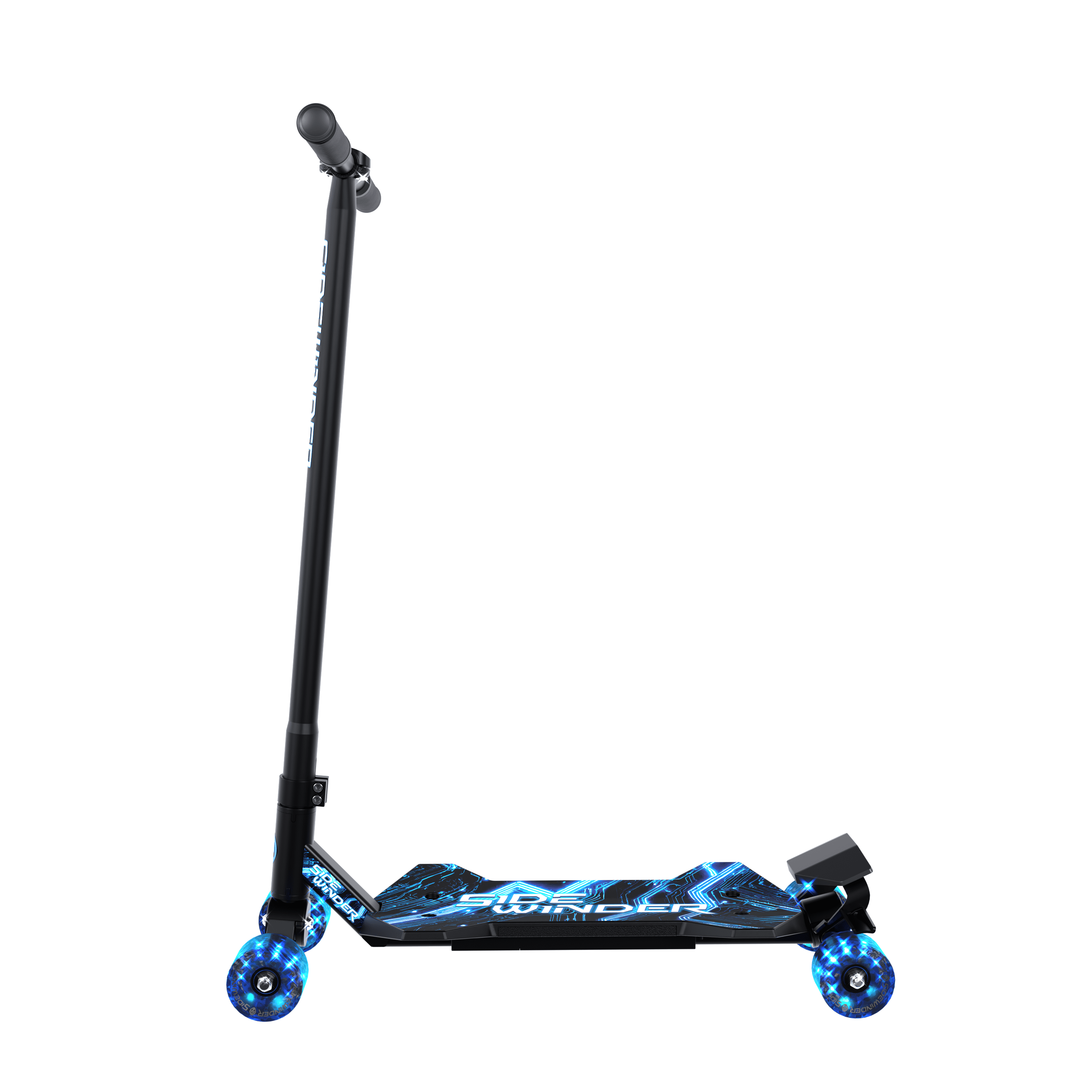 MELO Sidewinder Kids Carving Scooter with 70mm LED Wheels, Ages 5+, Blue