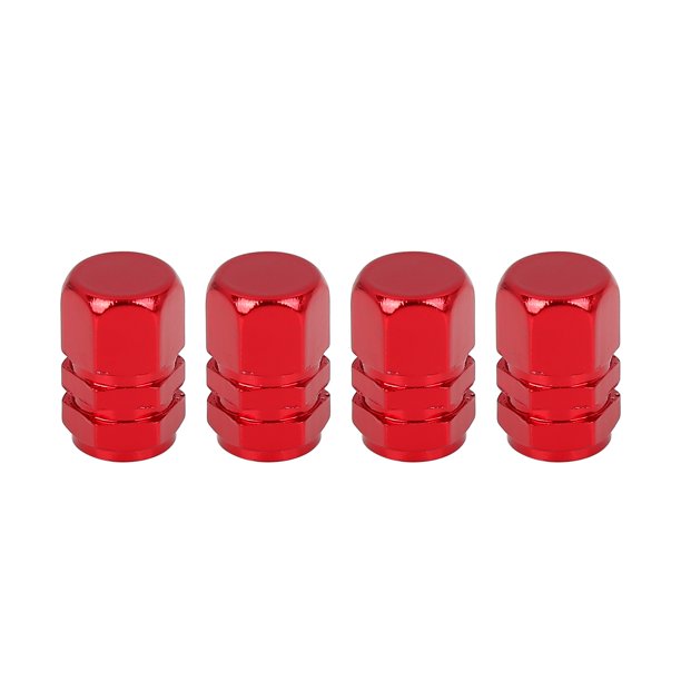 Tapas de Válvula Unique Bargains Anti-polvo Hexagonal Aluminio Aleación Rojo